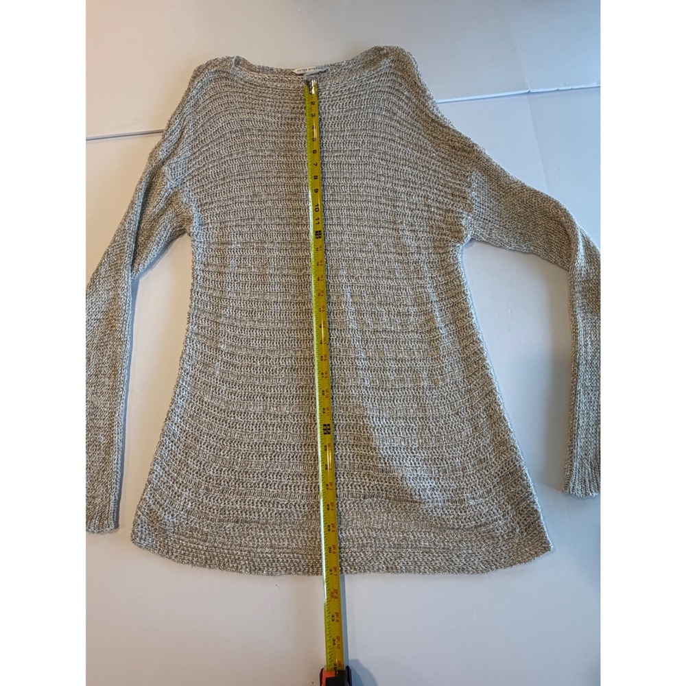 Peter Nygard Metallic Knit Tunic Sweater Gold Silver Long Sleeve XL - Picture 4 of 6